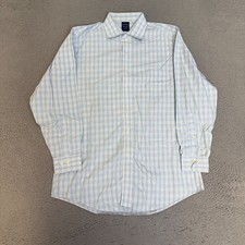 Brooks Brothers Shirt Mens Size 16 32/33 Blue Plaid Long Sleeve Button up
