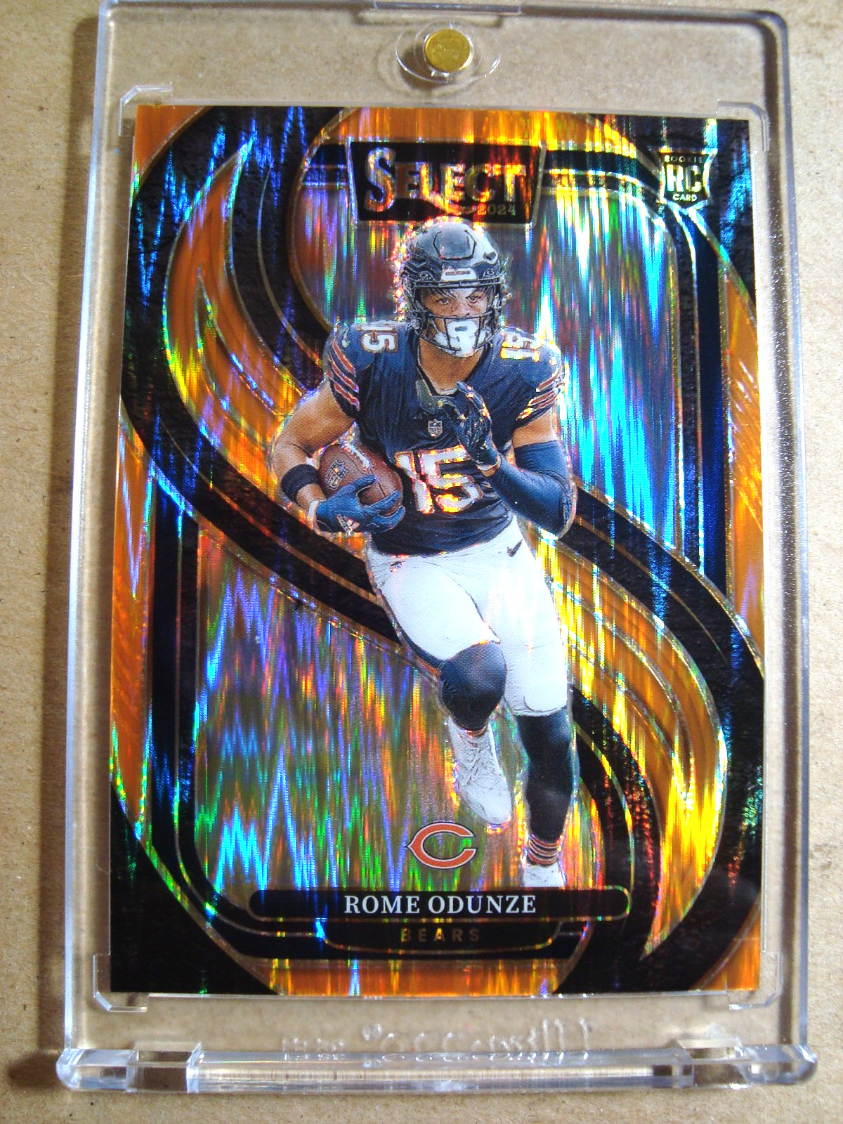 2024 Rome Odunze Panini Select Rookie Premier Orange Shock Prizm RC /399 MINT 🔥