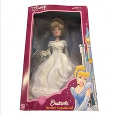 Vtg Disney Princess Cinderella Porcelain Keepsake Doll Avon Exclusive 14" NIB