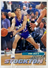 2000-01 Fleer Ultra John Stockton Utah Jazz Basketball Card #134 HOF