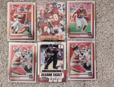 NFL Kansas City Chiefs 6 Card Lot - Travis Kelce Derrick Thomas Jamaal Charles 