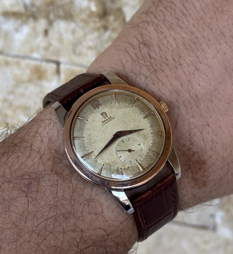 Reloj Omega Pre Seamaster 1949 vintage parachoques Calatrava con caja bisel dorado 38 mm Foto 2 de 4