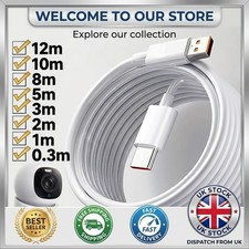 Extra long Micro USB Extension Cable 10M 5M 3M 2M 1M Type C Port Device UK