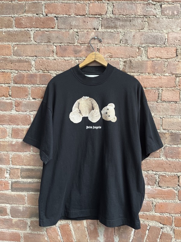 Palm Angels Men's T Shirt Size Small, Black 100% Cotton, Italy
