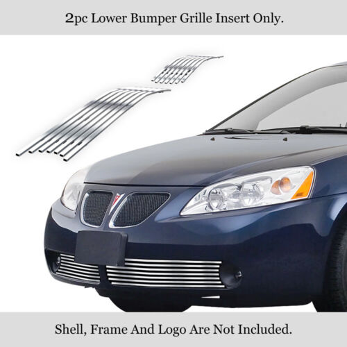 Fits 2005-2009 Pontiac G6 Lower Bumper Silver Billet Grille Insert - Afbeelding 1 van 7
