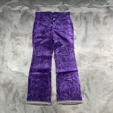 Vintage 1970s Women  s Flare Bell Bottom Purple Velvet 30x30