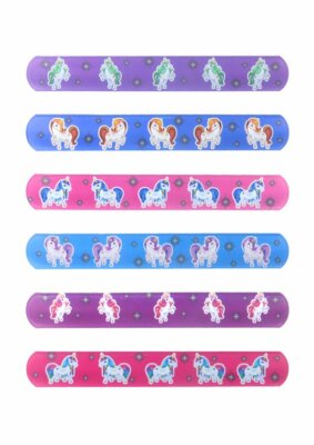 120 Stück Druckknopfarmbänder Einhorn Design