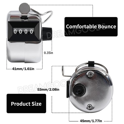 4 Digit Tally Counter Hand Held Number Clicker Mechanical Manual Counting Click - Picture 8 of 9