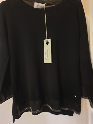 Damen-Pullover, Pulli, Strick, schwarz, Strass, Gr. L , neu