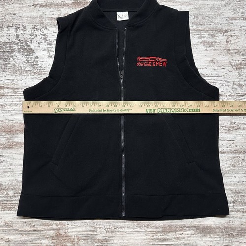 Vintage Coca Cola Crew Sweater Vest Mens Large Black Full Zip Golf Jacket NEW - Picture 5 of 8