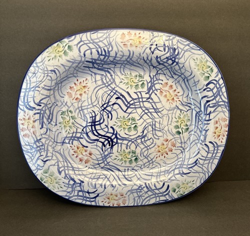 Tiffany & Co. Dinnerware ALFAMA Pattern Large Oval Serving Platter 18", Crazing - Picture 13 of 24