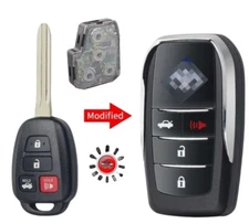 Modified Flip Remote Key Shell Case Fob 4 Button for Toyota RAV4 Camry Corolla