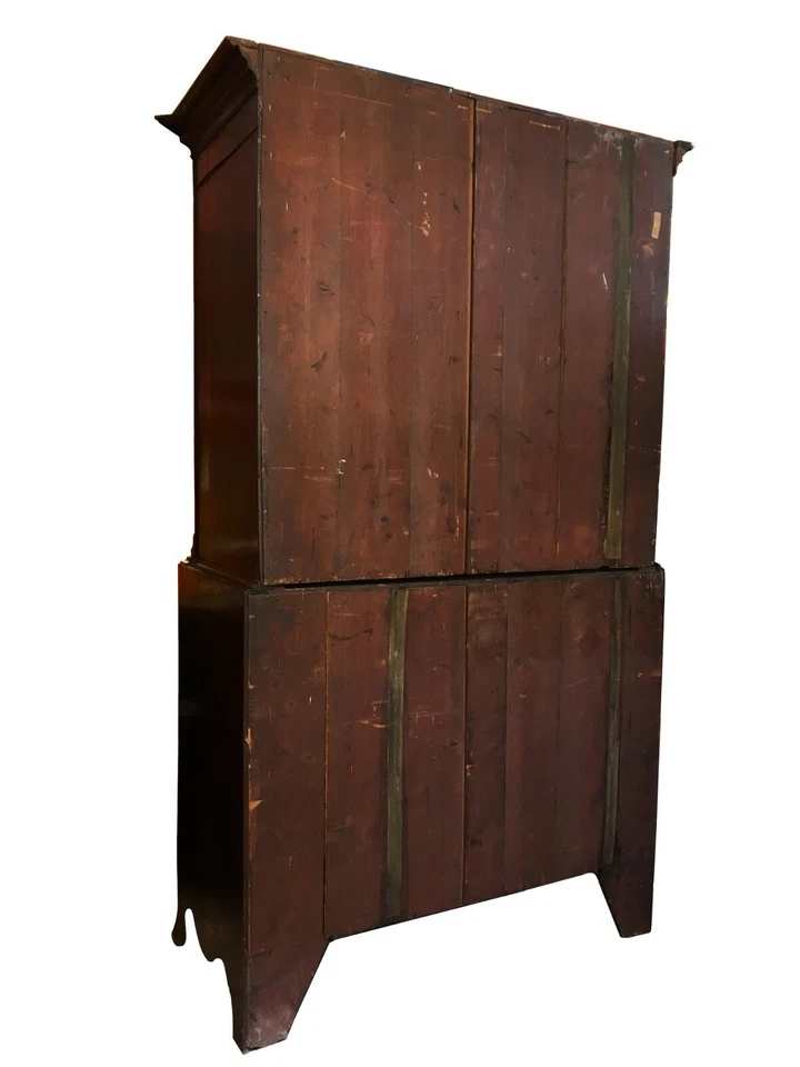 Cofre en pecho con incrustación de caoba línea Jorge III siglo XVIII, pie inglés, francés Foto 2 de 4