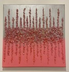 Pink Silver Sparkle Glitzy Glitter Crushed Glass Picture Wall Art