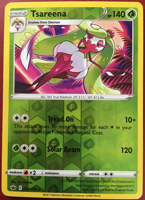 POKEMON TSAREENA 015/198 CHILLING REIGN RARE REVERSE HOLO NEAR