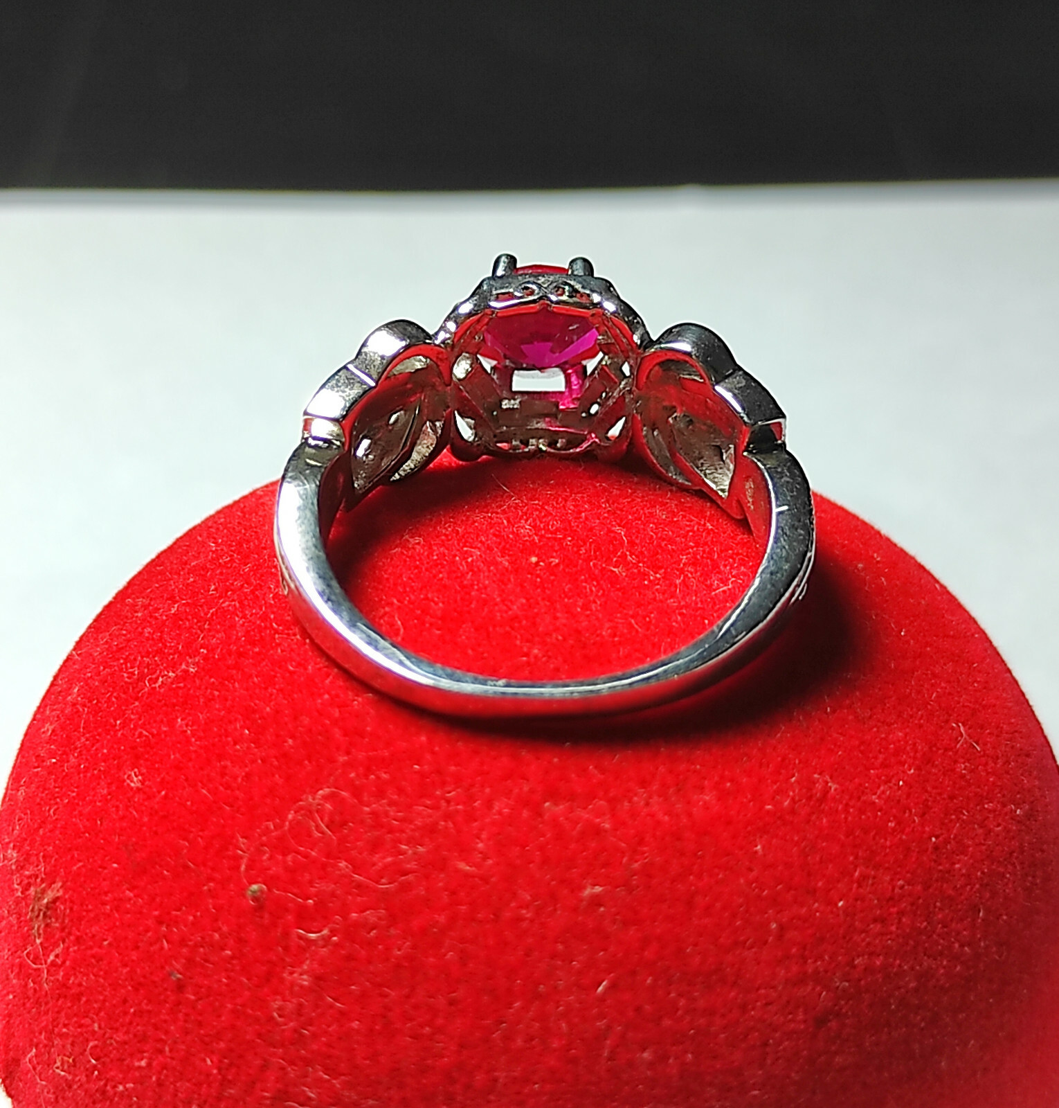 Blood Red Prong Set Ruby With Solid 925 Sterling … - image 3