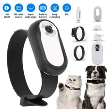 Wireless Pet Dog Cat Collar Camera Recorder Cam Video Monitor with  64G TF Card