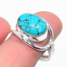 Green Turquoise Gemstone 925 Sterling Silver Jewelry All Size Ring For Gift