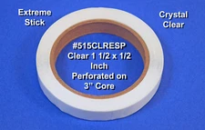 Clear Labels 1.5 x .5 Labels Extreme Stick Perforated 500 Roll #515CLRESP