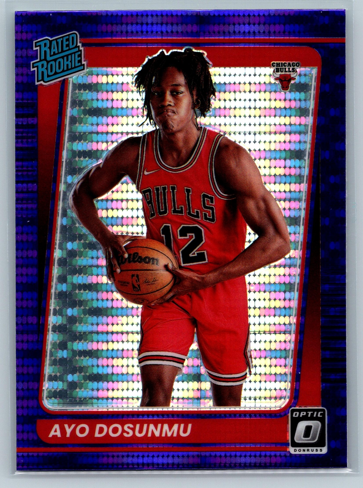 Ayo Dosunmu 2021-22 Donruss Optic Target Purple Pulsar RC Chicago Bulls #171