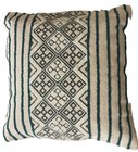 Surya Transitional 20" X 20" Square Pillow Cover  Cream & Dark Green 100% Cotton