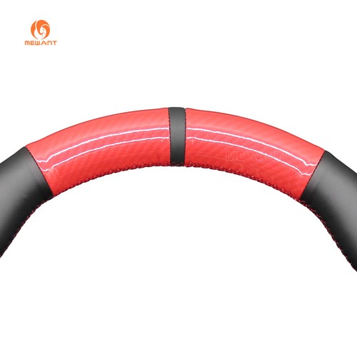 Cubierta envolvente de cuero de fibra de carbono para volante de auto para Dodge Challenger Charger - Imagen 6 de 9