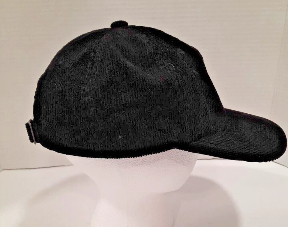 Sombrero de Pana NIXON 6 Paneles Correa Ajustable GORRA NEGRA Foto 3 de 4