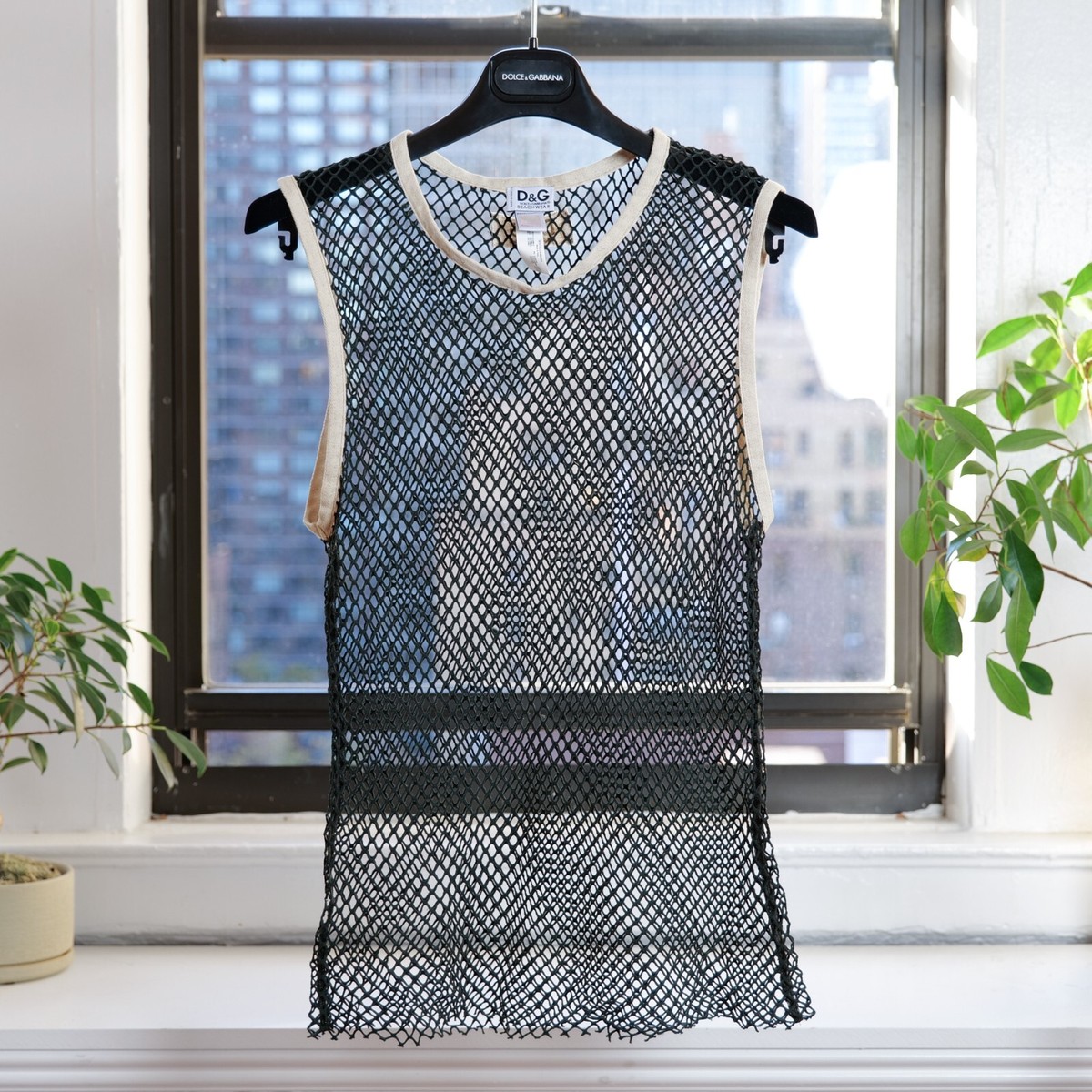 Dolce & Gabbana Vintage Runway Black Net Mesh See-Through Dolce & Gabbana Vintage Runway Black Net Mesh See-Through