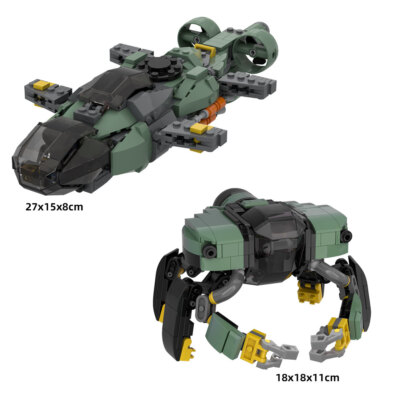 2 IN 1 MOC Mako Submarine & Robots Building Blocks Collectional Model Toys Brick