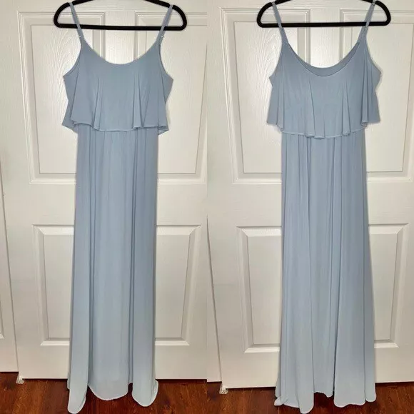 Steel blue shop chiffon dress