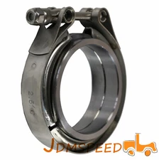 2.5'' Inch V-Band Mild Steel Flange & Clamp Kit Fits Turbo Exhaust Downpipes