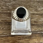 Vintage Signed 925 Sterling Silver Black Onyx Dome Statement Ring Sz 9 7.4g