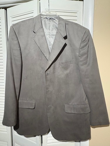 Chaqueta/Ablazer Deportivo Jeffrey Banks Para Hombre Talla 44R Supra Gamuza 3 Botones Gris - Imagen 1 de 5