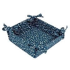 Dexam Sintra Spotted Recycled Cotton Collapsible Bread Basket - Ink Blue