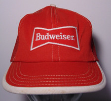 1980s VINTAGE BUDWEISER HAT BUD BEER PATCH SNAPBACK TRUCKER HAT CAP MADE IN USA