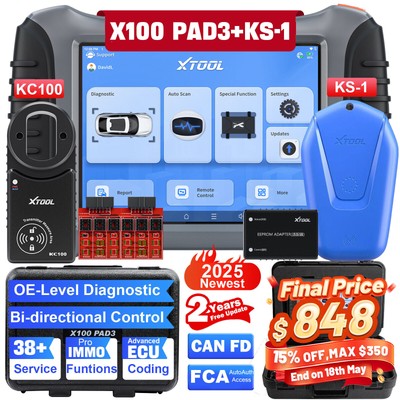 XTOOL X100 PAD3 KS-1 Auto IMMO Key Programmer Set Full System Diagnostic Scanner