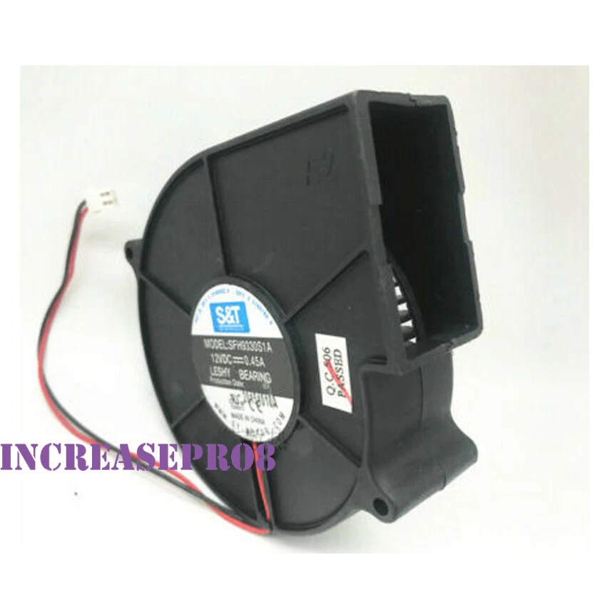 Original S & T SFH9330S1A cooling fan 12V 0.45A 9330 blower diagonal 9.7CM 2-pin - Image 3 of 3
