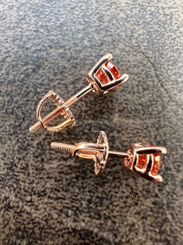 Echte rosa Moissanit Ohrstecker 14 Karat Roségold 925 Silber Herren Damen 3-8 mm - Bild 21 von 21