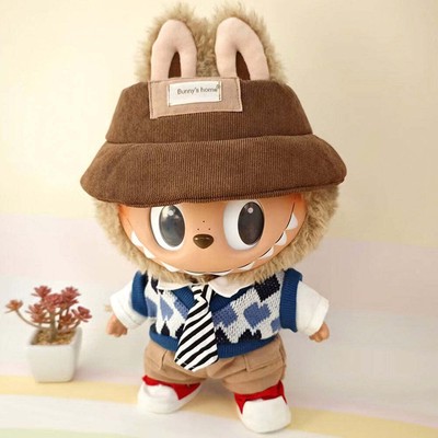 For 37cm Labubu Doll Shirts Sweater Hat Cartoon Plush Doll Replacement Outfit