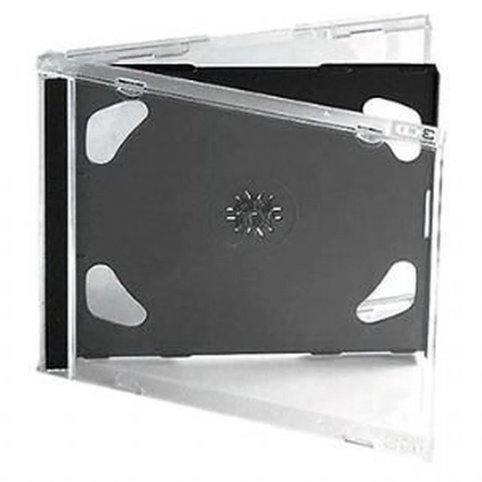 DRAGONTRADING® 100 x CD Double Jewel Cases 10.4 mm Spine for 2 Disc with Black Tray