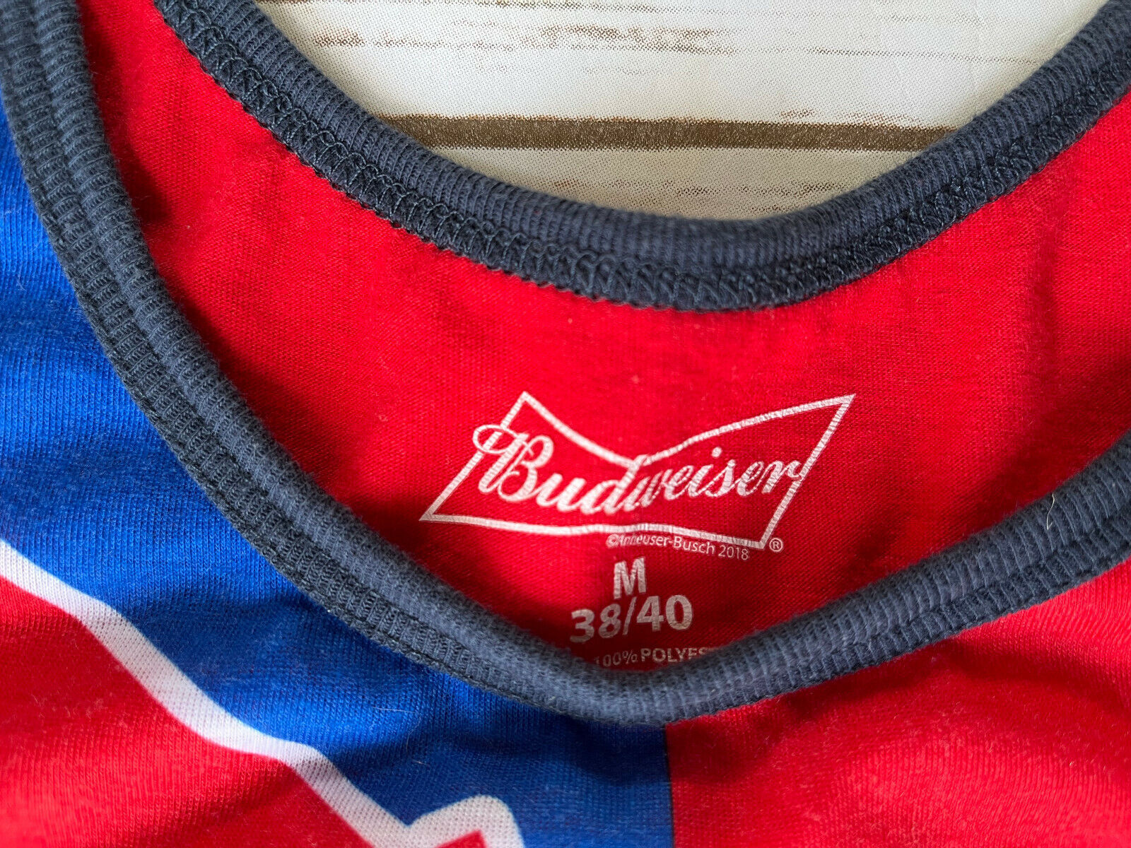 BUDWEISER ANHEUSER BUSCH TANK TOP USA FLAG AMERICA MENS SIZE MEDIUM 38/40 EUC image 2