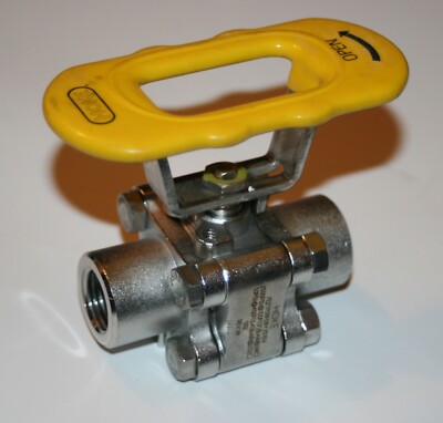 1/2'' FNPT 3-Piece SS Ball Valve (2500 PSI)  Hoke 7E2TF08F08Y2S10V