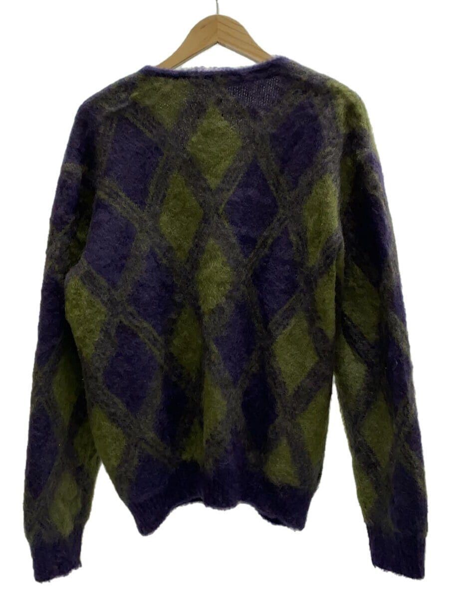 Needles Cardigan Mohair (Thick M Purple Check Argyle NS278 Needles Cardigan Mohair (Thick M Purple Check Argyle NS278