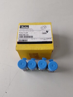 4x Parker 8MSC8N-316 Male Connector 1/2'' A-LOK 1/2'' NPT