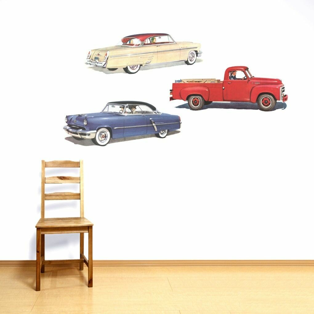 Old Cars Wall Decal Pack for Auto Lovers, Man Caves, and Teens’ Rooms
