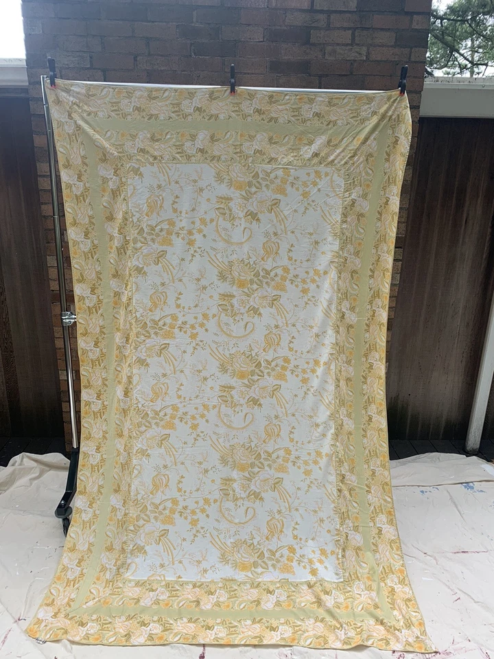 Lote de 2 colchas de algodão com estampa floral amarela e verde Cornell XL de abril - Imagem 3 de 4