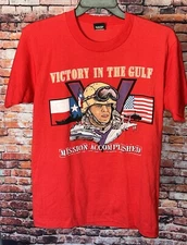 Vtg 90s Screen Stars Single Stitch VICTORY IN THE GULF T-Shirt Size Large - USA