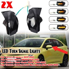 Dynamic LED Side Mirror Turn Signal Light For Toyota Corolla 2019-21 Pair Smoked