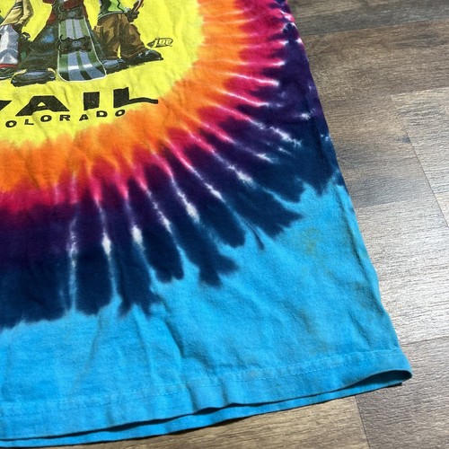 Vintage Snowboard Ski JOE Tie Dye Color Youth Size L Large Vail Colorado T Shirt - Picture 6 of 10