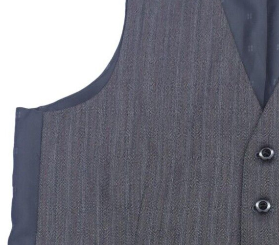 Mens Vintage Waistcoat 70s Grey Wool Retro Mod Indie Steampunk Small 36" Ref103 image 2